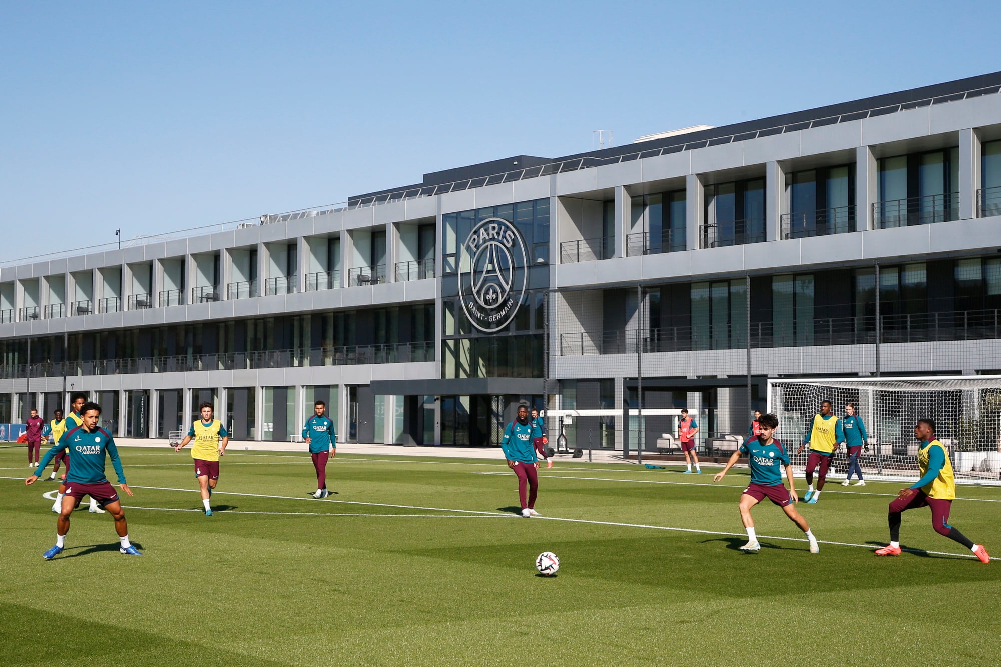 Jugadores del PSG durante el entrenamiento. 
 

