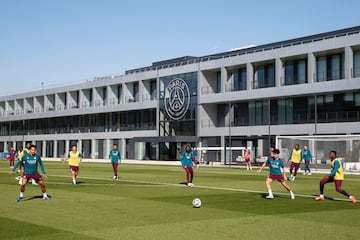 Jugadores del PSG durante un entrenamiento. 
 

