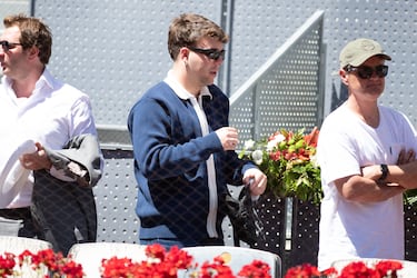 El cantante Camilo durante el partido de tenis entre Zhizhen Zhang y Aslan Karatsev.