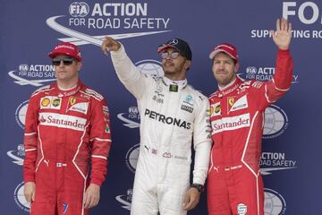 Raikkonen, Hamilton y Vettel.