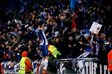 Gerard Moreno makes it 1-0 for Espanyol.