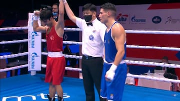 Antonio Barrul en su debut en un Mundial AIBA.