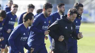 Guiti&aacute;n, en el entrenamiento de esta ma&ntilde;ana junto a sus compa&ntilde;eros.