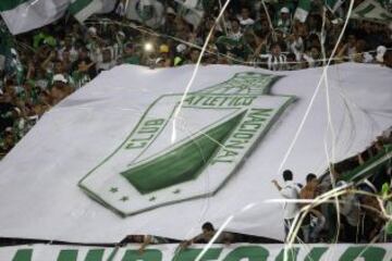 La hinchada de Nacional durante el partido frente a Estudiantes.