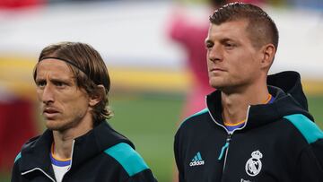 Luka Modric y Toni Kroos, en la final de la Champions de París (2022).