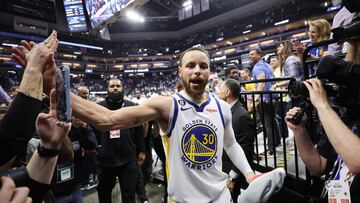 SACRAMENTO, CALIFORNIA - APRIL 30: Stephen Curry #30 of the Golden State Warriors leaves the court after scoring 50 points and defeating the Sacramento Kings 120-100 in game seven of the Western Conference First Round Playoffs at Golden 1 Center on April 30, 2023 in Sacramento, California. NOTE TO USER: User expressly acknowledges and agrees that, by downloading and or using this photograph, User is consenting to the terms and conditions of the Getty Images License Agreement. Ezra Shaw/Getty Images/AFP (Photo by EZRA SHAW / GETTY IMAGES NORTH AMERICA / Getty Images via AFP)