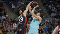 4-6-18, VITORIA
 BALKONCESTO, PRIMER PARTIDO DE LA SEMIFINAL DE LA ACB: KIROLBET BASKONIA-BARCELONA LASSA
 SHENGELIA TAPONA EL TIRO DE MOERMAN
 FOTO: L. RICO