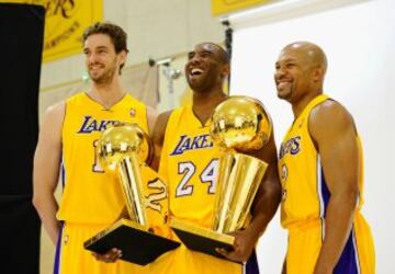 Kobe Bryant lidera a unos Lakers que han ganado cinco anillos en estos años. Los dos últimos (2009 y 2010) junto a Pau Gasol.