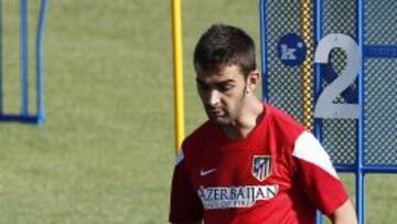 Adrián en un entrenamiento del Atlético.