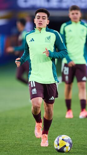Gilberto Mora of Mexico during FIFA U-20 Mens World Cup Chile 2025 match between Brazil and Mexico (Mexican National team) as part Group-C at Estadio Nacional Julio Martinez Pradanos, on September 28, 2025 in Santiago, Chile.