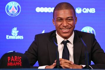 Kylian Mbappé durante la rueda de prensa.
