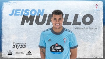 Imagen del anuncio del regreso del central colombiano Jeison Murillo al Celta.