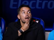 Soccer Football - Liga MX - Cruz Azul v Pachuca - Estadio Cuauhtemoc, Puebla, Mexico - April 4, 2026 Cruz Azul coach Nicolas Larcamon REUTERS/Eloisa Sanchez
