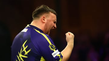 Darts - 2025 PDC World Darts Championship - Alexandra Palace, London, Britain - January 2, 2025 Luke Littler celebrates winning his semi final match against Stephen Bunting Action Images via Reuters/Andrew Boyers