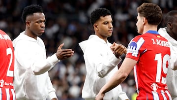 04/03/25 PARTIDO IDA OCTAVOS CHAMPIONS LEAGUE
REAL MADRID - ATLETICO DE MADRID
FORMACION SALUDO KYLIAN MBAPPE GIMENEZ VINICIUS JR RODRYGO GOES JULIAN ALVAREZ