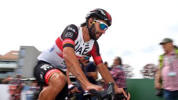 Fernando Gaviria en competencia con el UAE Team Emirates.