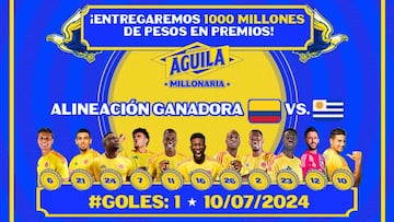 ¡Le pegaron a la alineación! Participantes se llevaron los mil millones de la campaña Aguila Millonaria de Bavaria