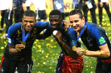 Kylian Mbappé, Thomas Lemar y Florian Thauvin.