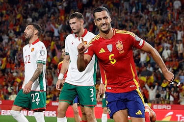 1-0. Mikel Merino celebra el primer tanto.