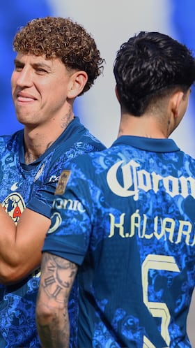 Igor Lichnovsky and Kevin Alvarez during official photo of America team as part of the Liga BBVA MX, Torneo Clausura 2025 at Ciudad de Los Deportes Stadium, on February 14, 2025 in Mexico City, Mexico.