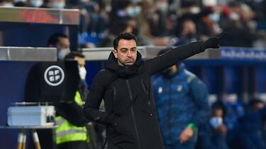 El entrenador del Barcelona, Xavi Hernández, durante un partido.