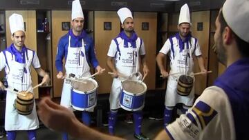 Real Sociedad players join in San Sebastian drum festival fun