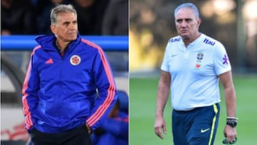 Queiroz vs Tite: duelo táctico similar en el Colombia - Brasil