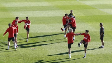 El Atlético se entrenó esta mañana en Majadahonda.