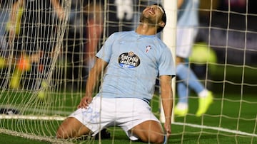 Gustavo Cabral tras encajar el Celta un gol en el partido de la primera vuelta contra el Real Madrid.