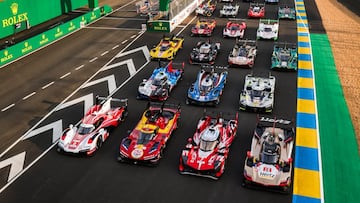 Parrilla de las 24 Horas de Le Mans, con Ferrari, Toyota, Porsche y Cadillac.