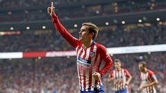 Griezmann celebra su gol al Rayo. 