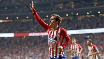 Griezmann celebra su gol al Rayo.