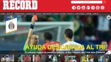 Apertura de la web del diario Récord.