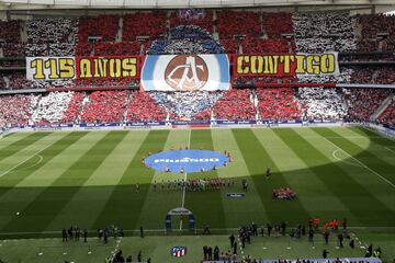 Primer tifo en el Wanda Metropolitano