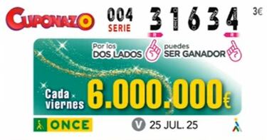 Cuponazo de la ONCE: comprobar los resultados del sorteo hoy, viernes 25 de julio