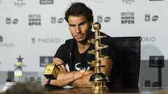 Rafa Nadal atiene a los medios tras ganar el Mutua Madrid Open 2017