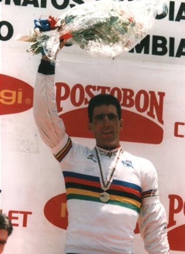 Mundial de Duitama (Colombia) de 1995. Miguel Indurain ganó la medalla de oro en la contrarreloj.