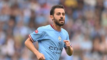 Bernardo Silva, jugador del Manchester City, durante la final de la Community Shield ante el Liverpool.