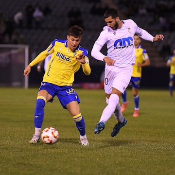 Iván Alejo en el encuentro que enfrentaba al Cádiz CF frente al Real Jaén en el duelo de primera ronda de la Copa del Rey. Foto: Cádiz CF.