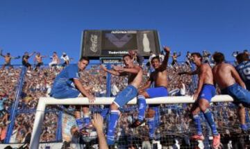 Jugadores del Club Atlético Vélez Sarsfield en Argentina.