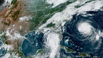 The Fujiwhara Effect, when two hurricanes collide