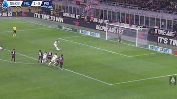 El colombiano convirtió de penal el primer tanto en un duelo lleno de intensidad. Fue su primera anotación con el conjunto italiano, que terminó empatando 2-2 frente al Milan.