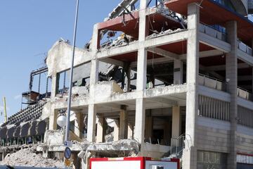 Aspecto de la demolición del Estadio Vicente Calderón a 1 de agosto de 2019.