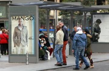 Las marquesinas del centro de Madrid con Zidane como nueva imagen de la campaña publicitaria de la línea masculina Mango Man
