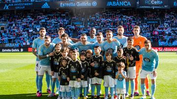 Formación inicial del Celta contra el Valladolid.