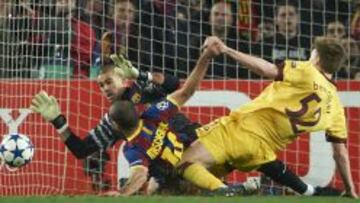 Vald&eacute;s, en un partido de la Champions de 2011 ante el Arsenal.