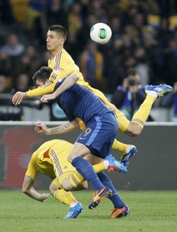 Partido de ida Ucrania-Francia. Khacheridi y Giroud.