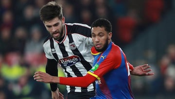 Jairo Riedewald, durante su último partido con el Crystal Palace.