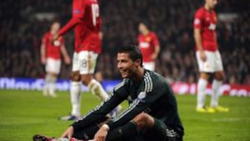 Cristiano, en Old Trafford, en la temporada 2012/13.