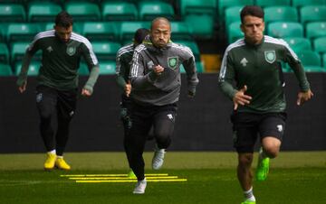 Entrenamiento del Celtic, en la previa del partido.